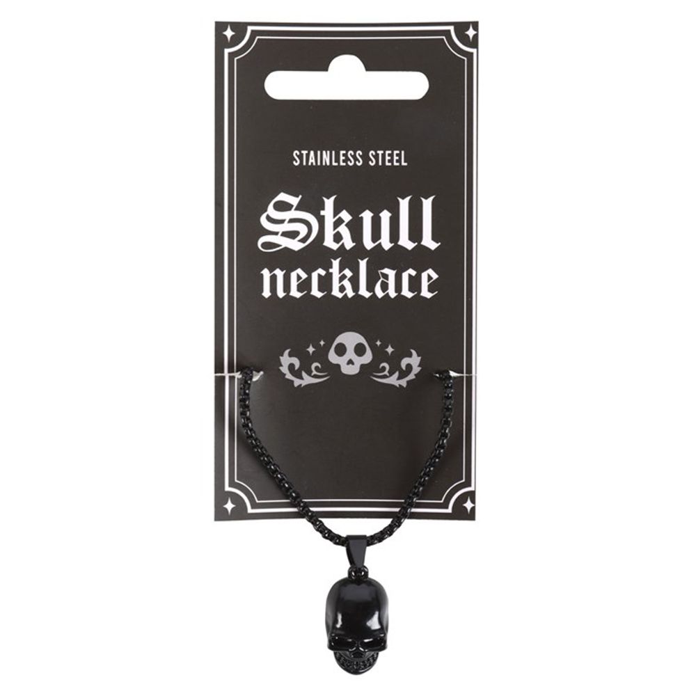Black Stainless Steel Skull Necklace