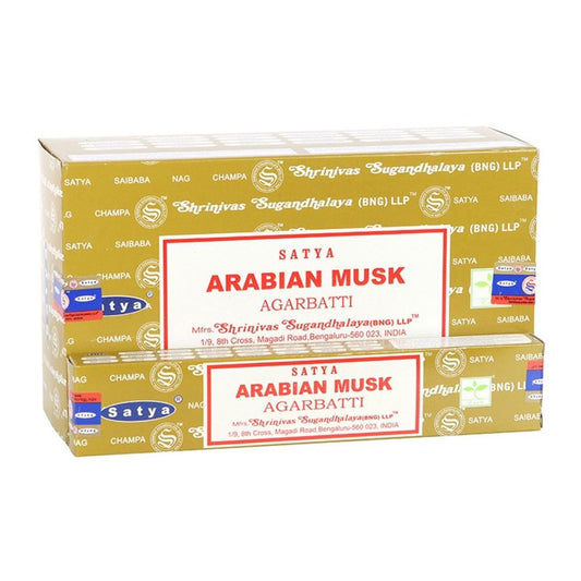 12 Packs of Arabian Musk Incense Sticks by Satya