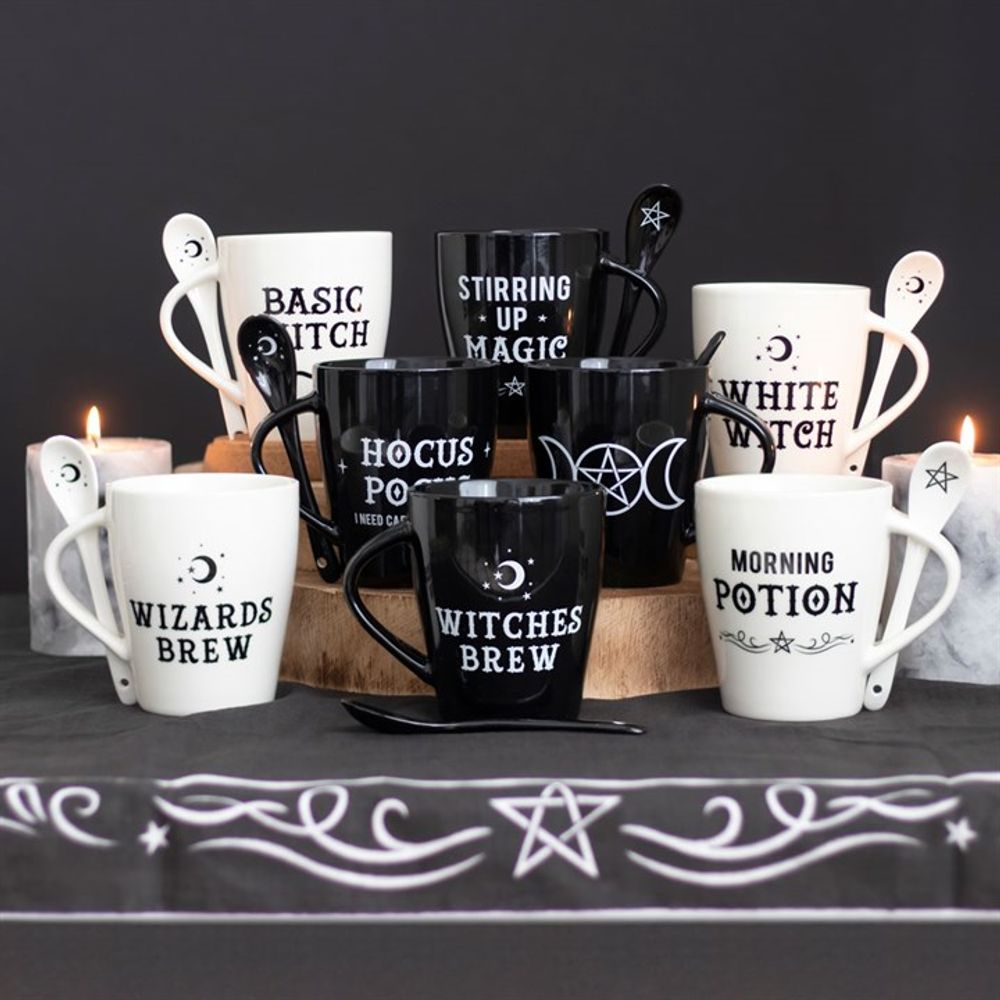 Witch and Wizard Couples Mug and Spoon Set