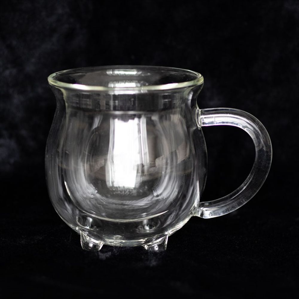 Clear Double Walled Glass Cauldron Mug