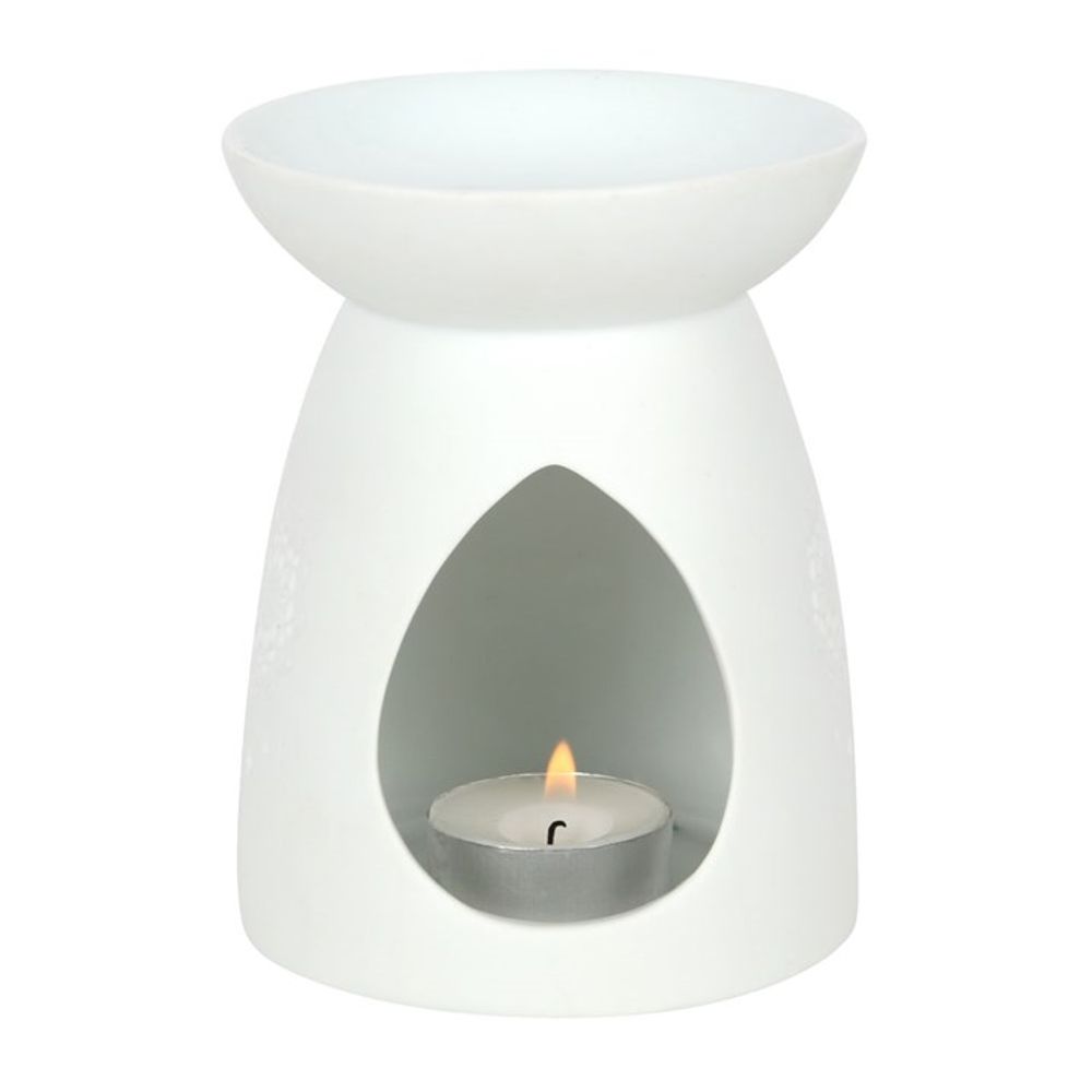 White Ceramic Buddha Face Oil Burner