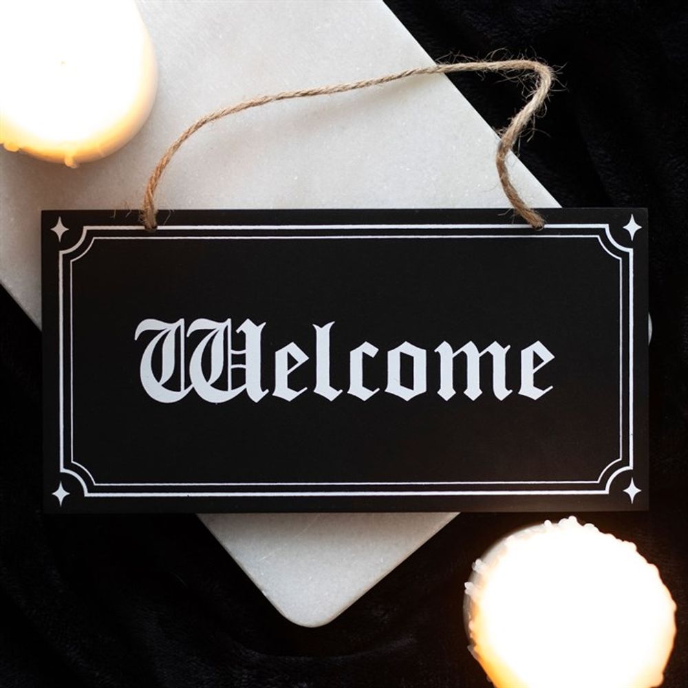 Gothic Welcome Hanging Sign