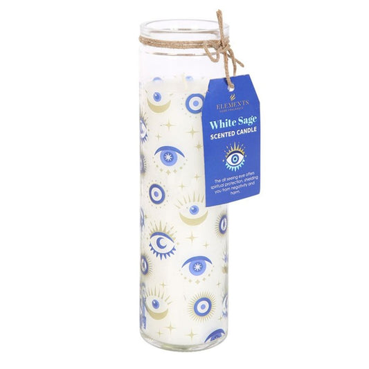 All Seeing Eye White Sage Tube Candle